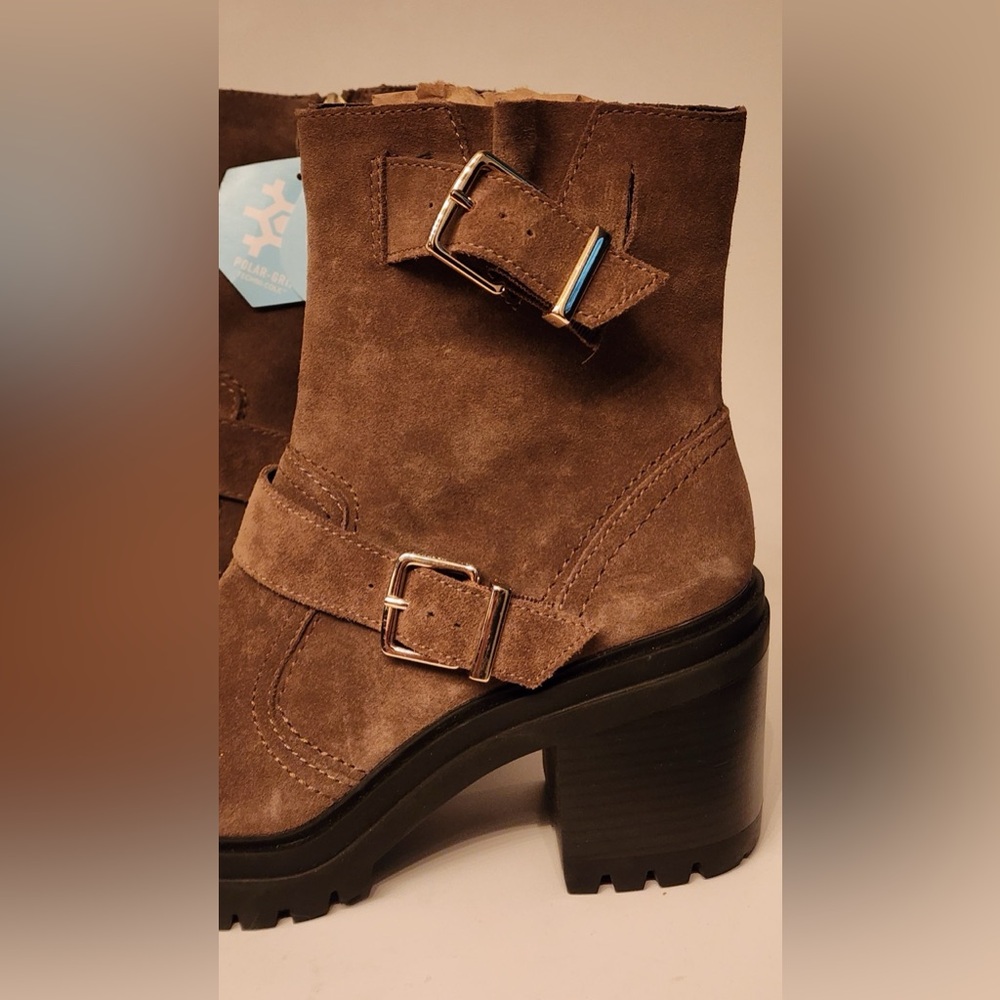 Kenneth Cole Women's Rhode Heel Buckle Women’s Brown Ankle Boot Size 10 - Picture 13 of 14